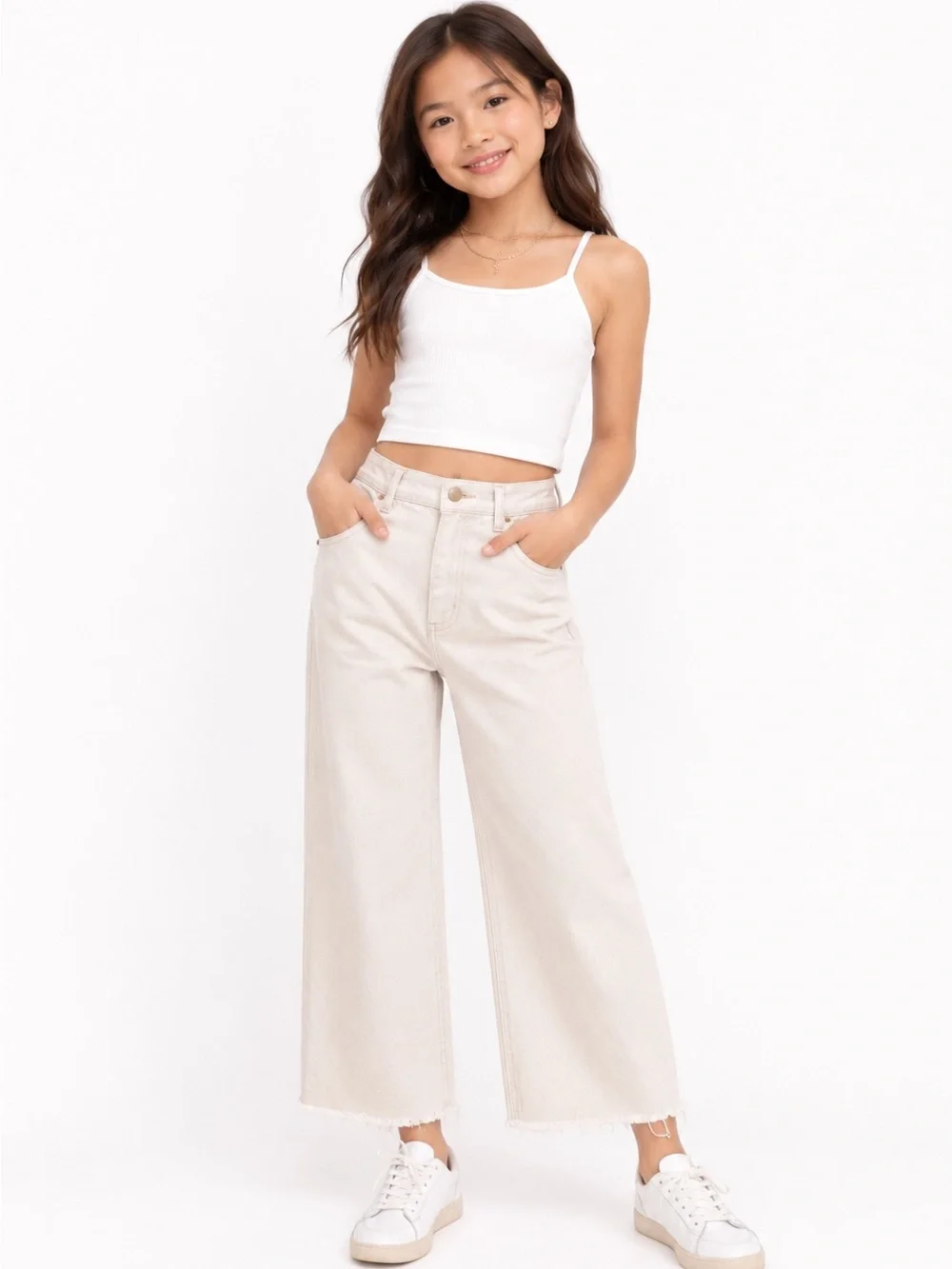 Zara Kids Beige Wide-Leg Pants